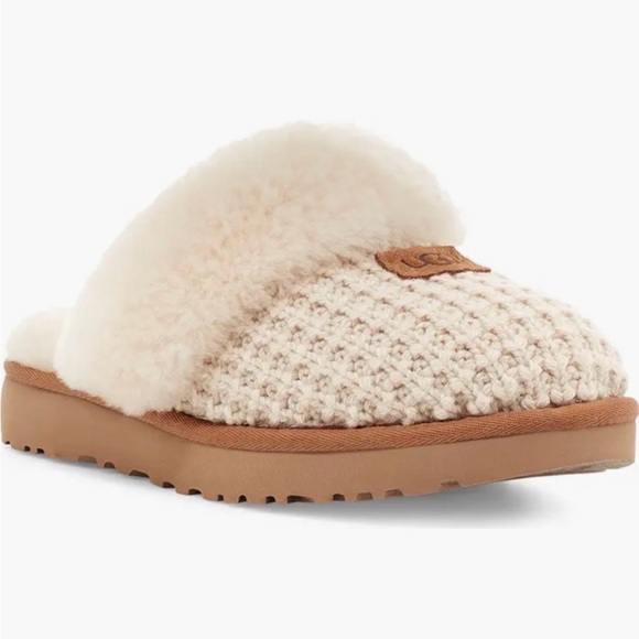 UGG Shoes - UGG Cream and Tan Shearling Slippers
